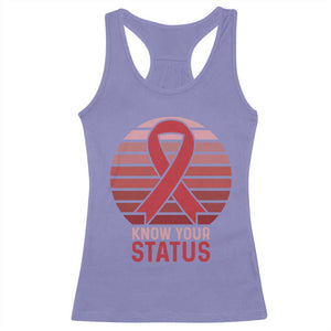 Know Your Status HIV Awareness Racerback Tank Top World Aids Day Gift TS12 Violet Print Your Wear