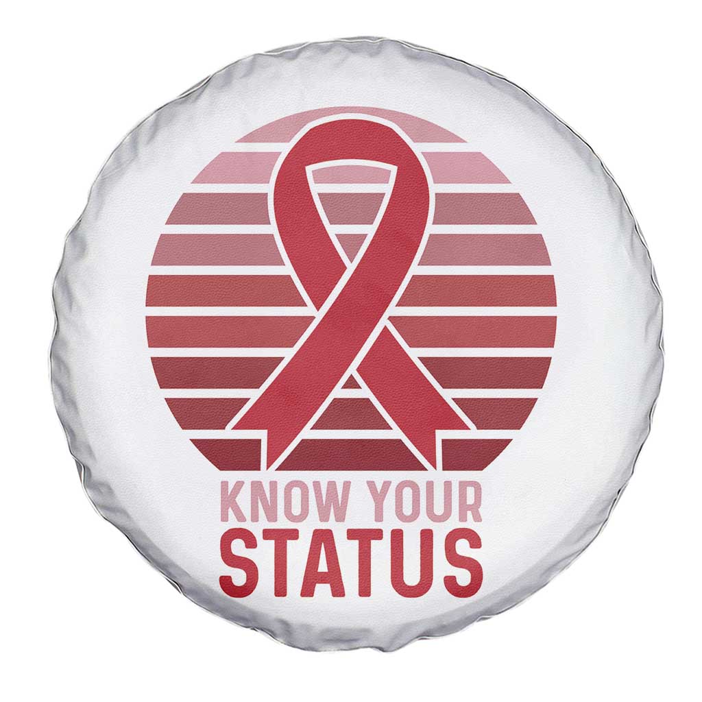 Know Your Status HIV Awareness Spare Tire Cover World Aids Day Gift TS12 Print Your Wear