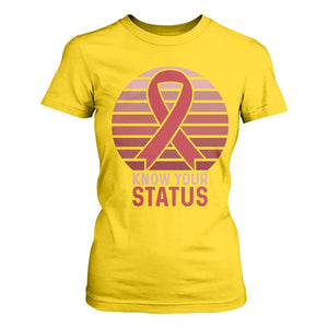 Know Your Status HIV Awareness T Shirt For Women World Aids Day Gift TS12 Daisy Print Your Wear