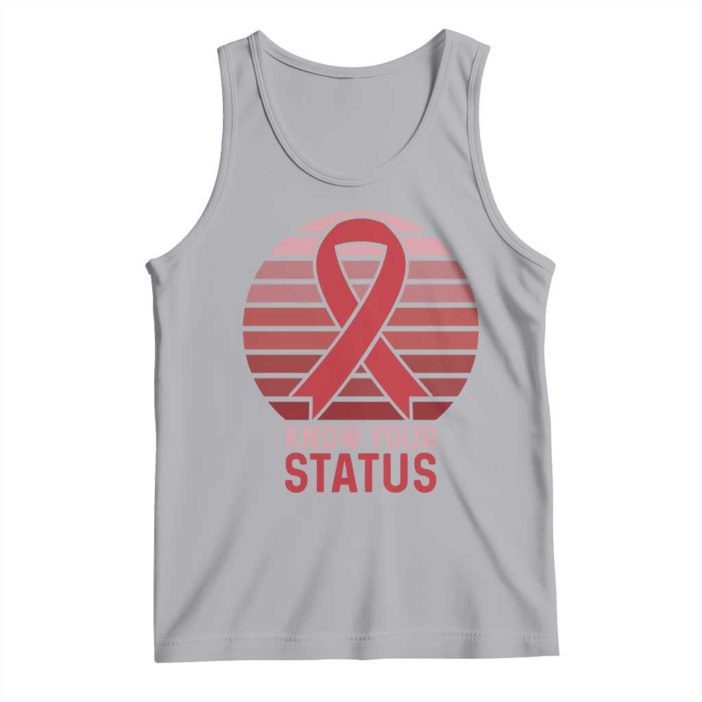 Know Your Status HIV Awareness Tank Top World Aids Day Gift TS12 Athletic Heather Print Your Wear