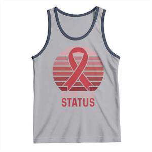 Know Your Status HIV Awareness Tank Top World Aids Day Gift TS12 Athletic Heather Navy Print Your Wear