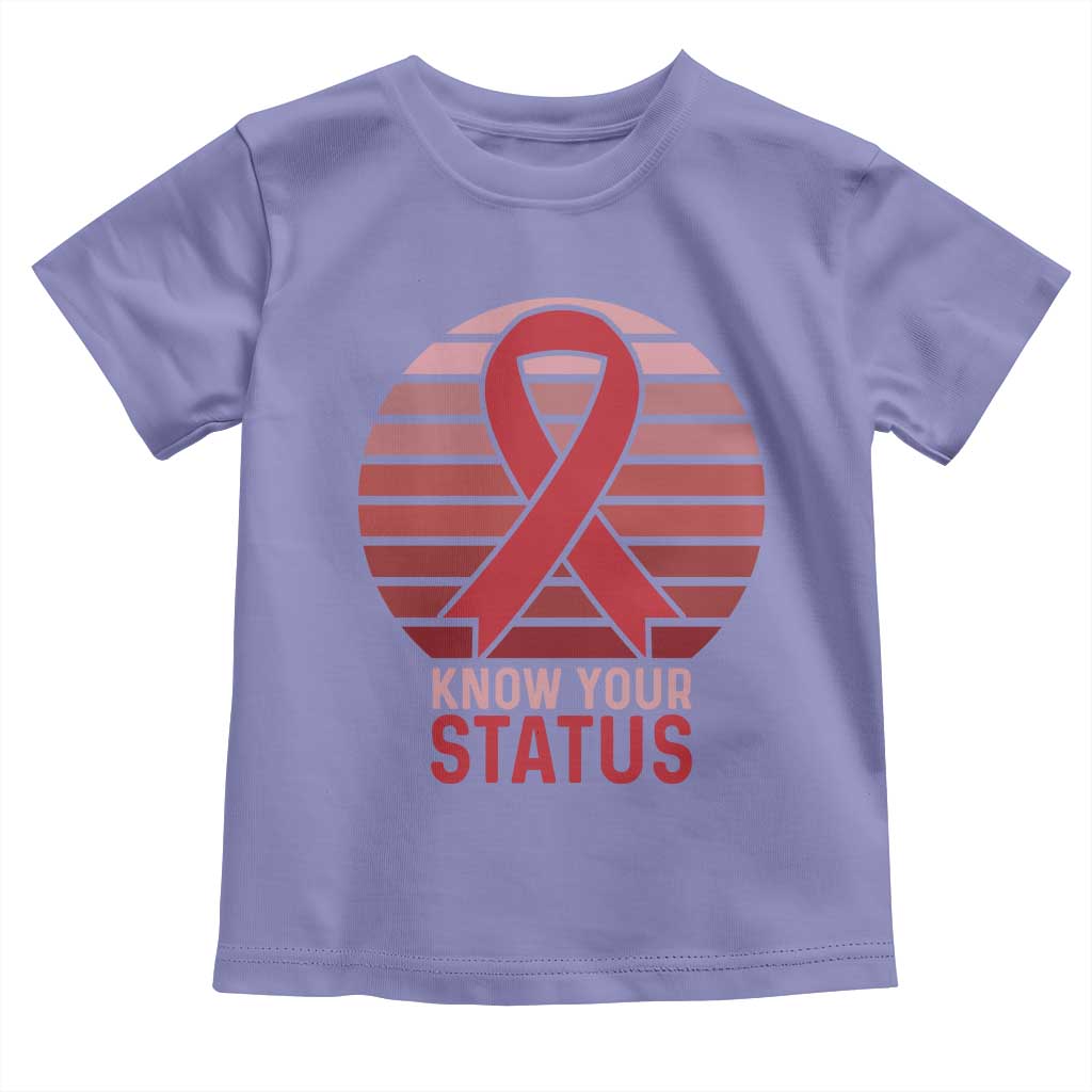 Know Your Status HIV Awareness Toddler T Shirt World Aids Day Gift TS12 Violet Print Your Wear