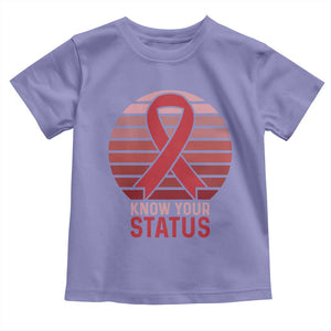 Know Your Status HIV Awareness Toddler T Shirt World Aids Day Gift TS12 Violet Print Your Wear