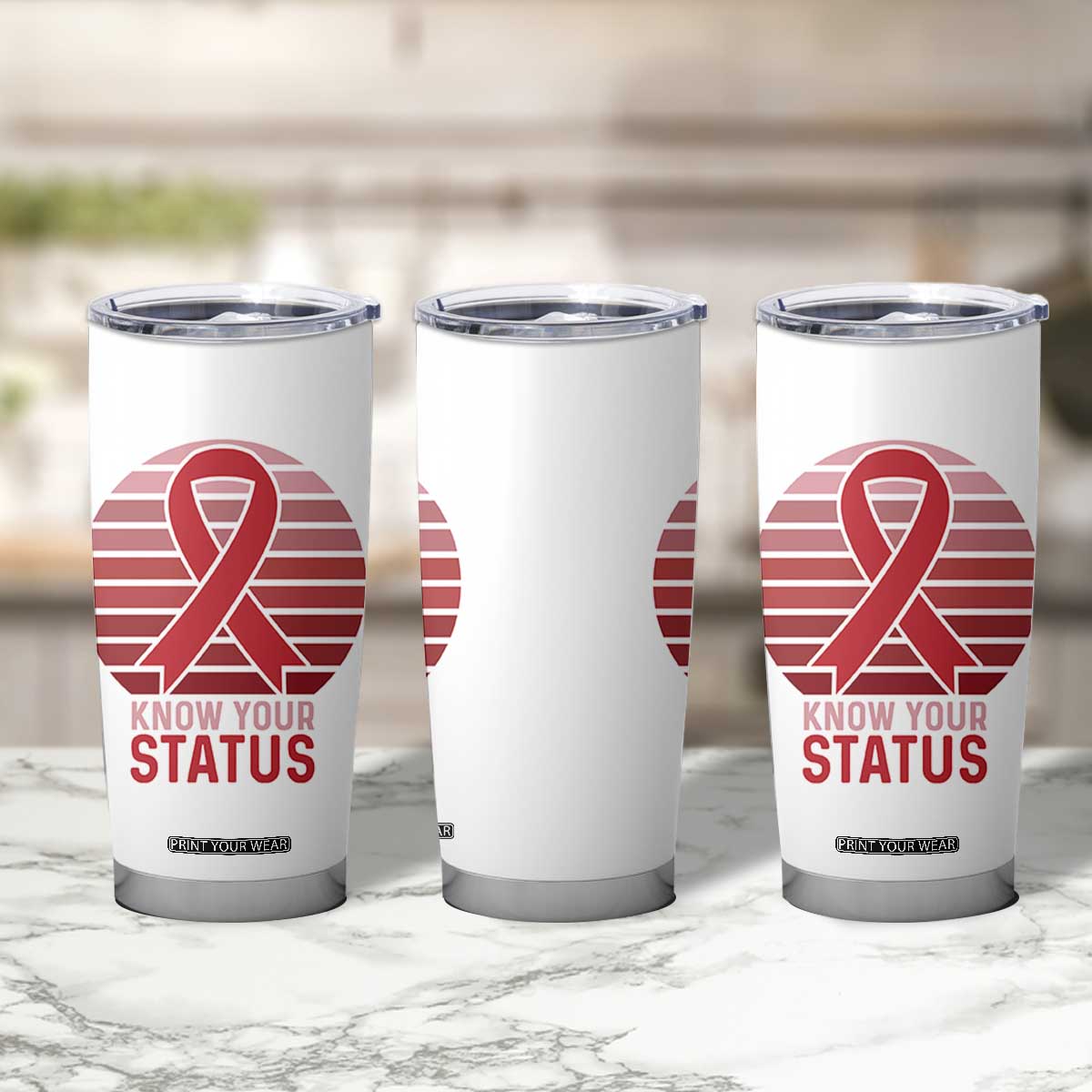 Know Your Status HIV Awareness Tumbler Cup World Aids Day Gift TS12 Print Your Wear