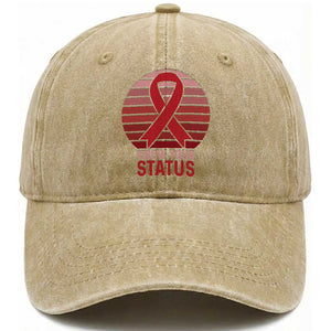Know Your Status HIV Awareness Washed Cotton Baseball Cap World Aids Day Gift TS12 Print Your Wear