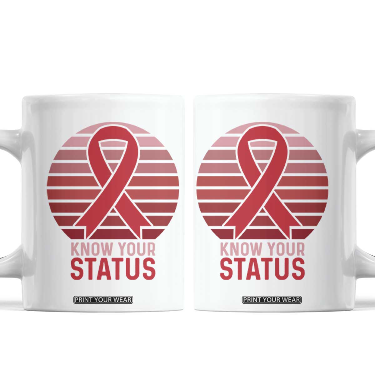 Know Your Status HIV Awareness Coffee Mug World Aids Day Gift TS12 White Print Your Wear