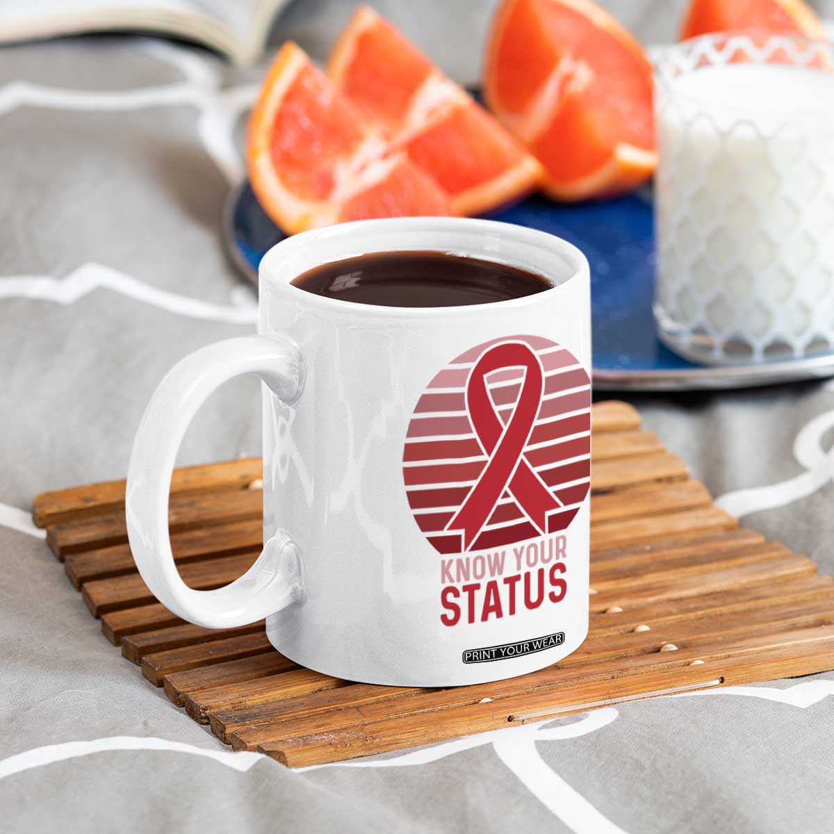 Know Your Status HIV Awareness Coffee Mug World Aids Day Gift TS12 Print Your Wear