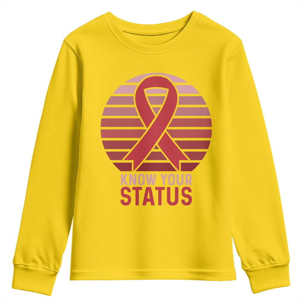 Know Your Status HIV Awareness Youth Sweatshirt World Aids Day Gift TS12 Daisy Print Your Wear