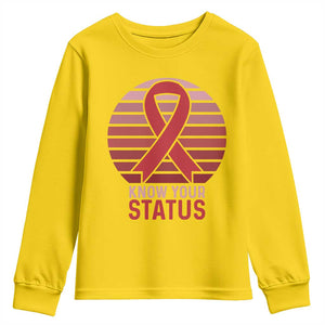 Know Your Status HIV Awareness Youth Sweatshirt World Aids Day Gift TS12 Daisy Print Your Wear