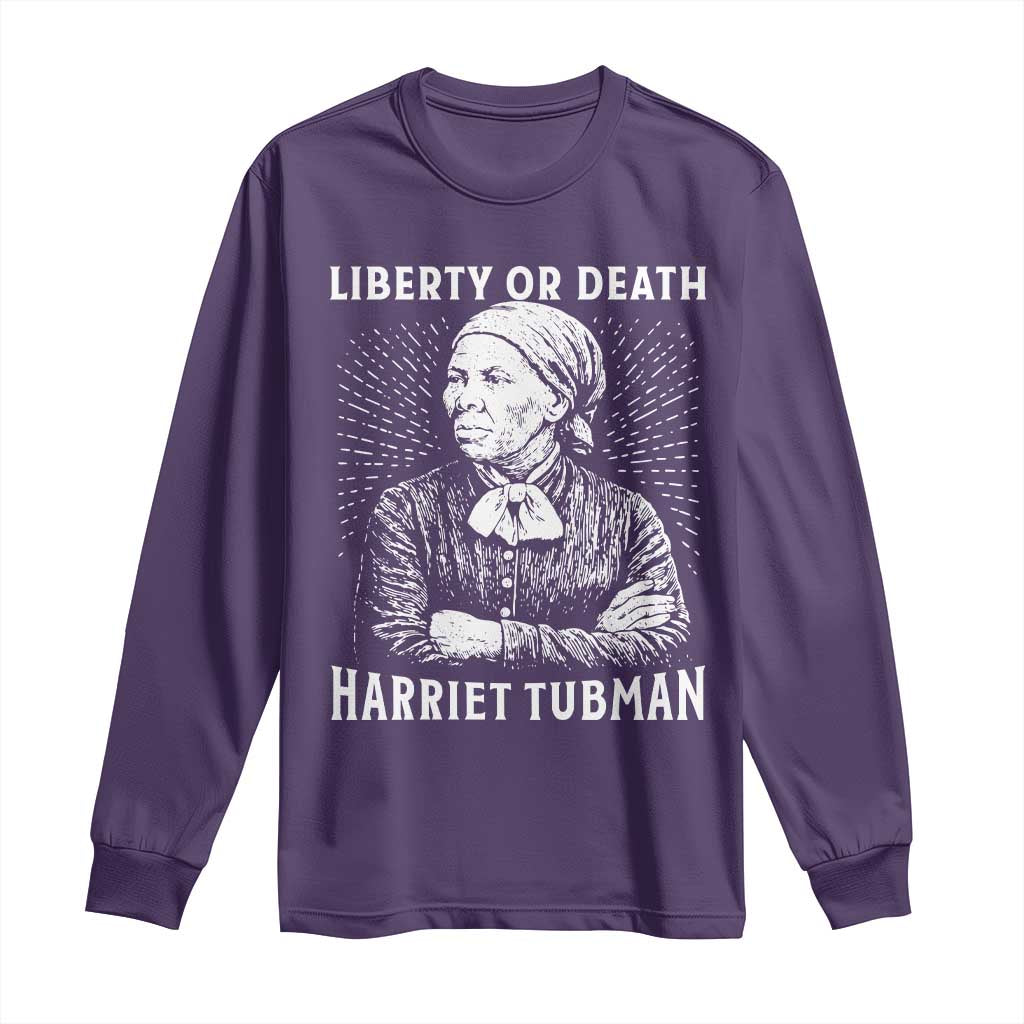 Harriet Tubman Liberty Or Death Long Sleeve Shirt Female Empowerment History Gift TS12 Purple Print Your Wear