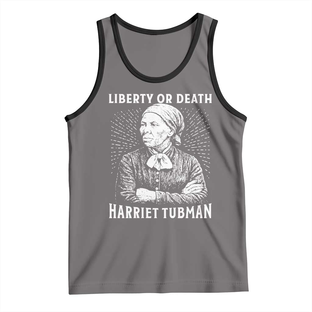Harriet Tubman Liberty Or Death Tank Top Female Empowerment History Gift TS12 Deep Heather Black Print Your Wear