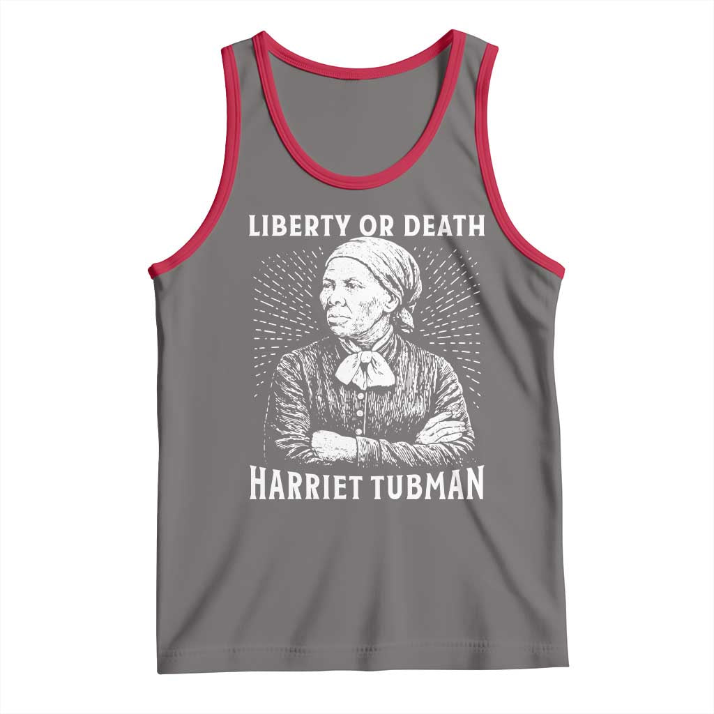 Harriet Tubman Liberty Or Death Tank Top Female Empowerment History Gift TS12 Deep Heather Red Print Your Wear