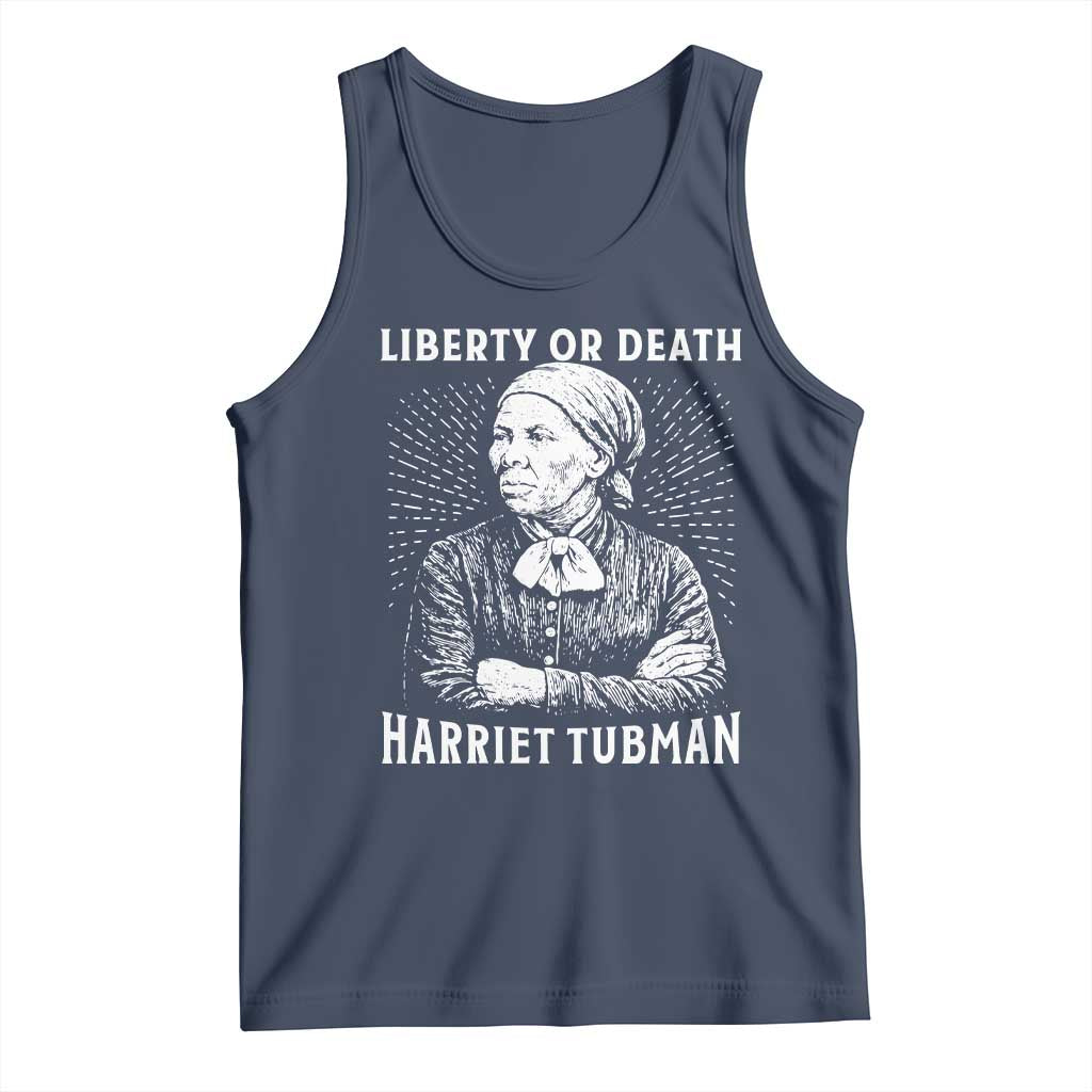 Harriet Tubman Liberty Or Death Tank Top Female Empowerment History Gift TS12 Navy Print Your Wear