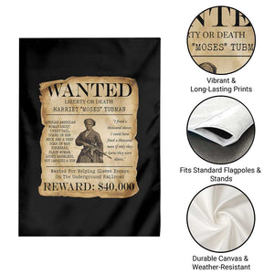 Vintage Harriet Tubman Poster Garden Flag Wanted For Helping Slaves Escape TS12 Print Your Wear