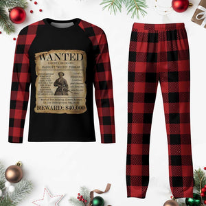 Vintage Harriet Tubman Poster Plaid Pajama Set Wanted For Helping Slaves Escape TS12 Buffalo Plaid Print Your Wear