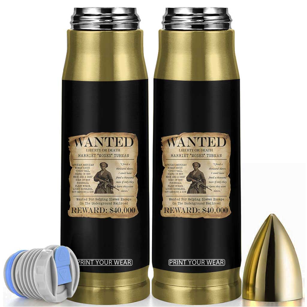 Vintage Harriet Tubman Poster Bullet Tumbler Wanted For Helping Slaves Escape TS12 Black Print Your Wear