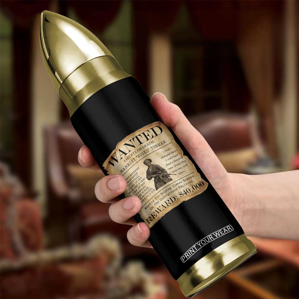 Vintage Harriet Tubman Poster Bullet Tumbler Wanted For Helping Slaves Escape TS12 Print Your Wear