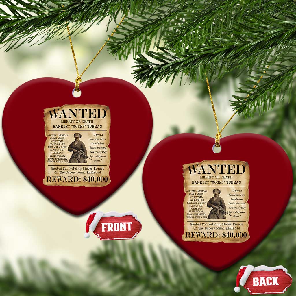 Vintage Harriet Tubman Poster Ceramic Ornament Wanted For Helping Slaves Escape TS12 Print Your Wear