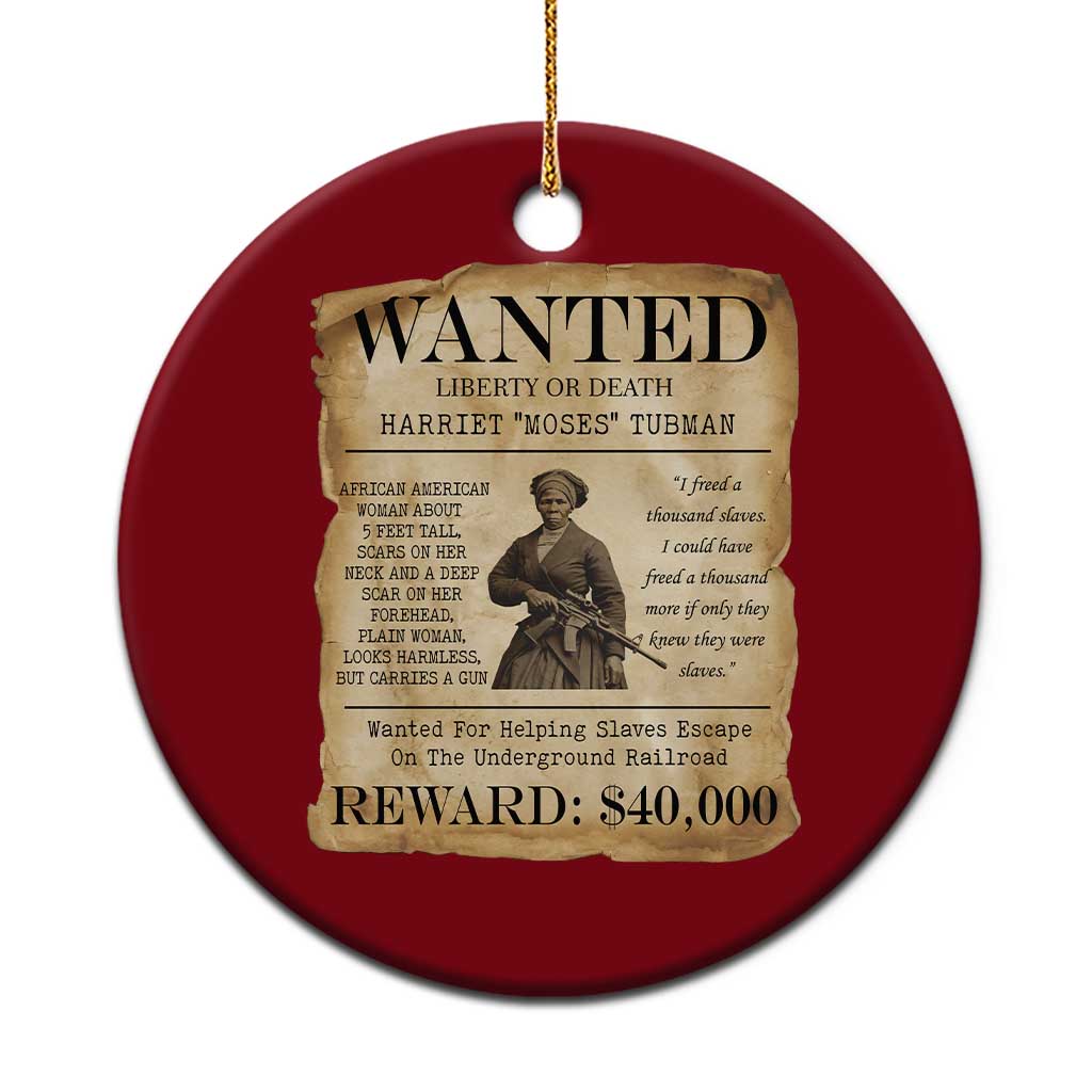 Vintage Harriet Tubman Poster Ceramic Ornament Wanted For Helping Slaves Escape TS12 1pc Red Print Your Wear