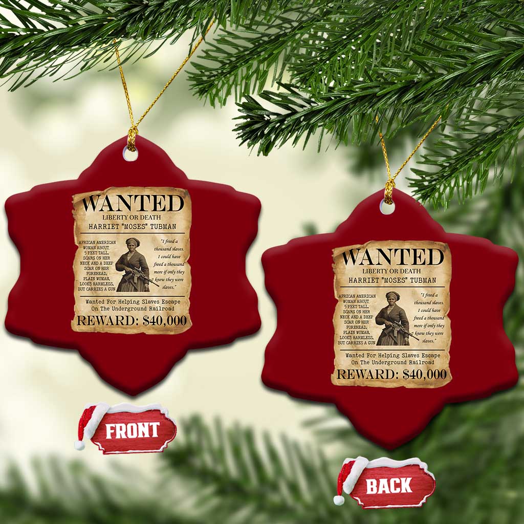 Vintage Harriet Tubman Poster Ceramic Ornament Wanted For Helping Slaves Escape TS12 Print Your Wear
