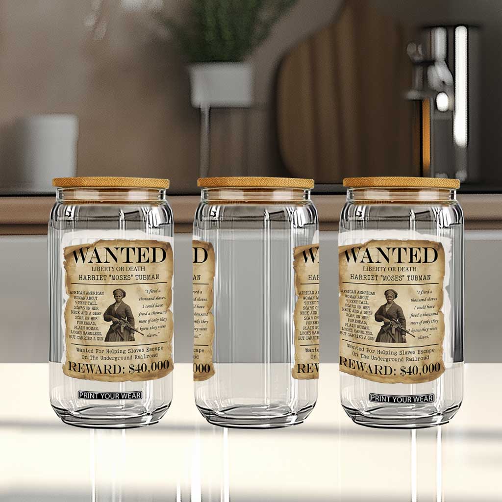 Vintage Harriet Tubman Poster Glass Can Wanted For Helping Slaves Escape TS12 Print Your Wear
