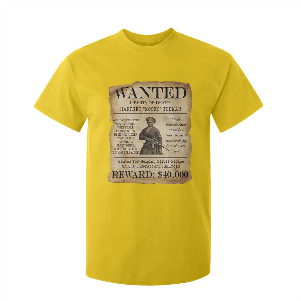 Vintage Harriet Tubman Poster T Shirt For Kid Wanted For Helping Slaves Escape TS12 Daisy Print Your Wear
