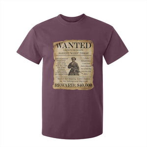Vintage Harriet Tubman Poster T Shirt For Kid Wanted For Helping Slaves Escape TS12 Maroon Print Your Wear