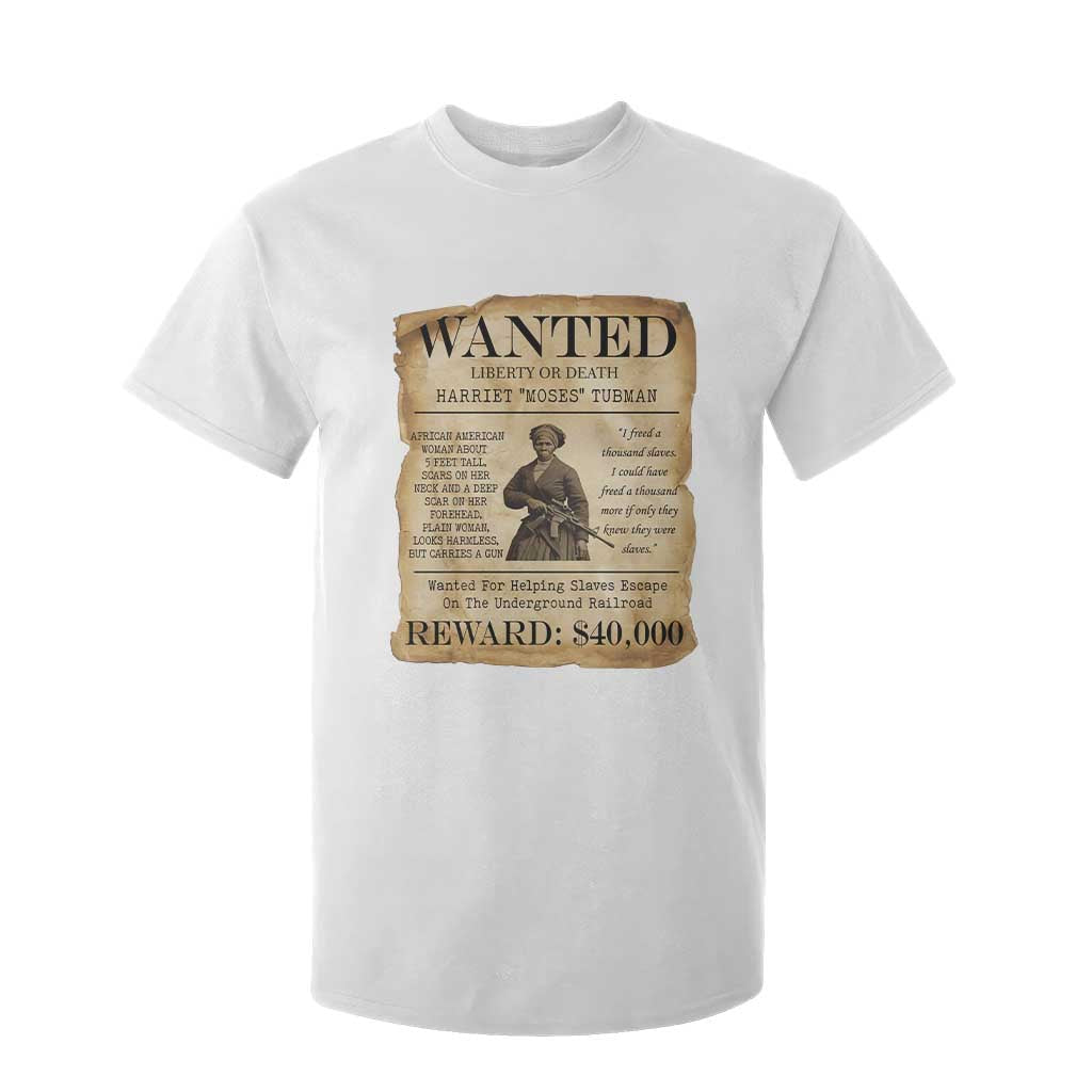Vintage Harriet Tubman Poster T Shirt For Kid Wanted For Helping Slaves Escape TS12 White Print Your Wear