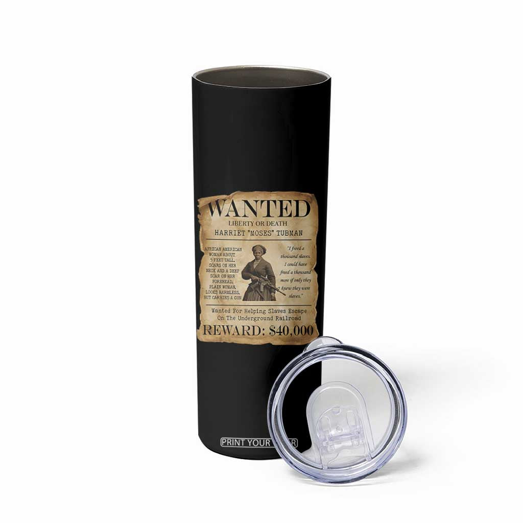 Vintage Harriet Tubman Poster Skinny Tumbler Wanted For Helping Slaves Escape TS12 Print Your Wear