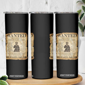 Vintage Harriet Tubman Poster Skinny Tumbler Wanted For Helping Slaves Escape TS12 Print Your Wear