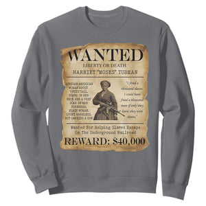 Vintage Harriet Tubman Poster Sweatshirt Wanted For Helping Slaves Escape TS12 Charcoal Print Your Wear