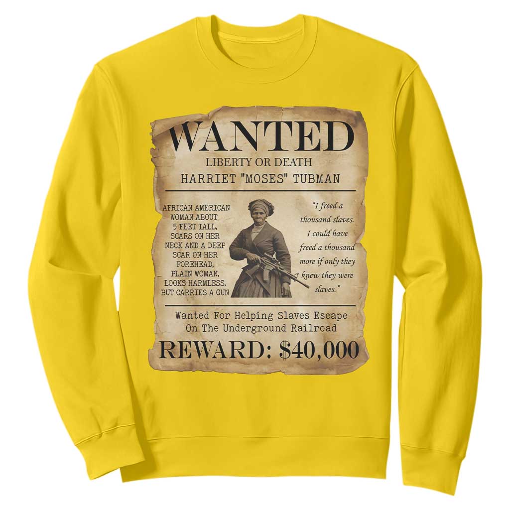 Vintage Harriet Tubman Poster Sweatshirt Wanted For Helping Slaves Escape TS12 Daisy Print Your Wear