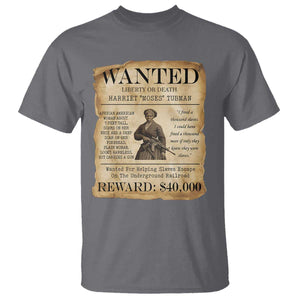 Vintage Harriet Tubman Poster T Shirt Wanted For Helping Slaves Escape TS12 Charcoal Print Your Wear