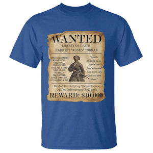 Vintage Harriet Tubman Poster T Shirt Wanted For Helping Slaves Escape TS12 Royal Blue Print Your Wear