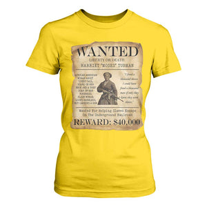 Vintage Harriet Tubman Poster T Shirt For Women Wanted For Helping Slaves Escape TS12 Daisy Print Your Wear