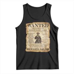 Vintage Harriet Tubman Poster Tank Top Wanted For Helping Slaves Escape TS12 Black Print Your Wear