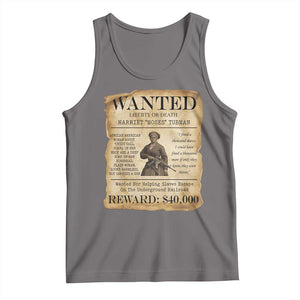 Vintage Harriet Tubman Poster Tank Top Wanted For Helping Slaves Escape TS12 Deep Heather Print Your Wear