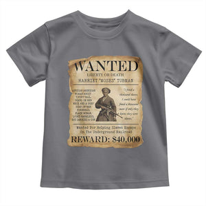 Vintage Harriet Tubman Poster Toddler T Shirt Wanted For Helping Slaves Escape TS12 Charcoal Print Your Wear