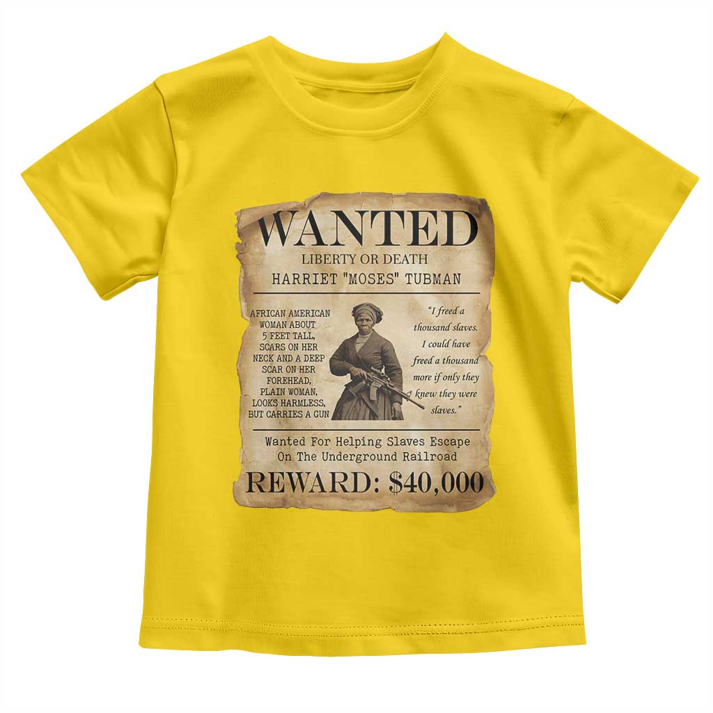 Vintage Harriet Tubman Poster Toddler T Shirt Wanted For Helping Slaves Escape TS12 Daisy Print Your Wear