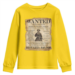 Vintage Harriet Tubman Poster Youth Sweatshirt Wanted For Helping Slaves Escape TS12 Daisy Print Your Wear