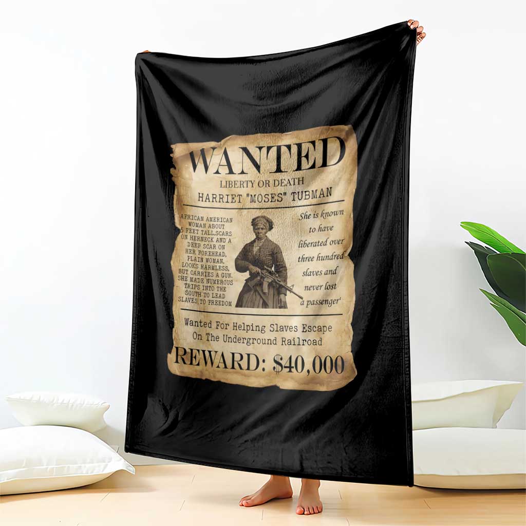 Harriet Tubman Wanted Reward Poster Throw Blanket Liberty Or Death TS12 Print Your Wear