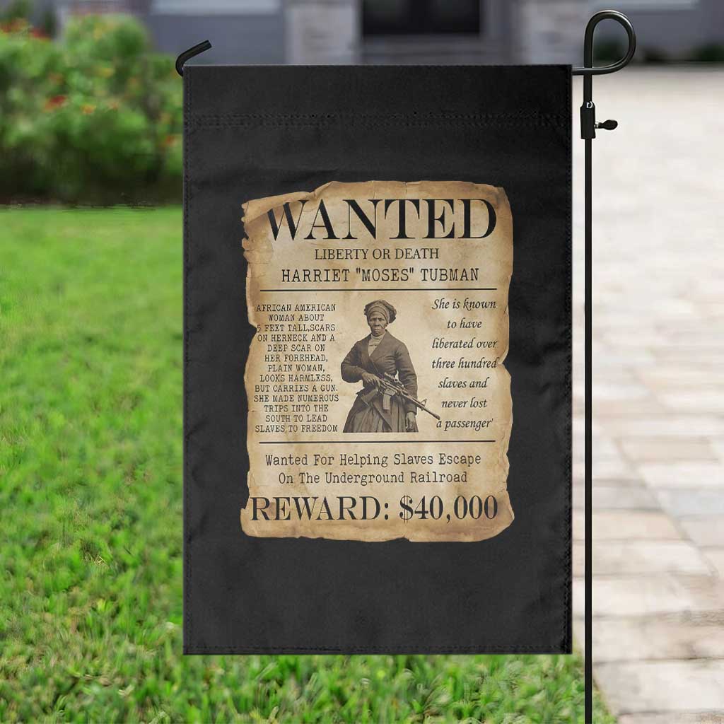 Harriet Tubman Wanted Reward Poster Garden Flag Liberty Or Death TS12 Print Your Wear