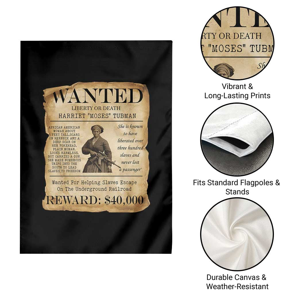 Harriet Tubman Wanted Reward Poster Garden Flag Liberty Or Death TS12 Print Your Wear
