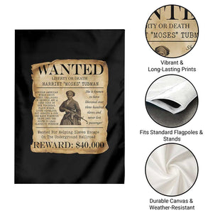 Harriet Tubman Wanted Reward Poster Garden Flag Liberty Or Death TS12 Print Your Wear