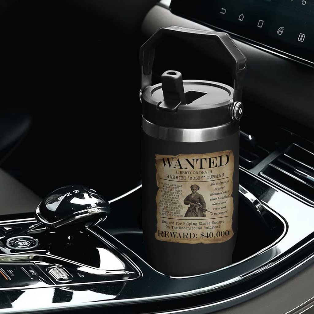 Harriet Tubman Wanted Reward Poster Flip Straw Tumbler Liberty Or Death TS12 Print Your Wear