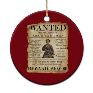 Harriet Tubman Wanted Reward Poster Ceramic Ornament Liberty Or Death TS12 1pc Red Print Your Wear