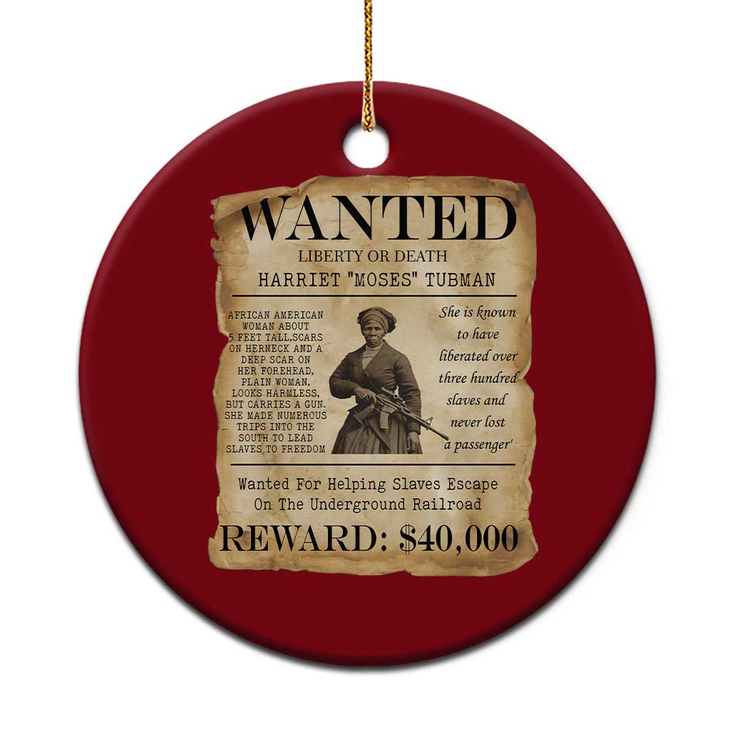 Harriet Tubman Wanted Reward Poster Ceramic Ornament Liberty Or Death TS12 1pc Red Print Your Wear