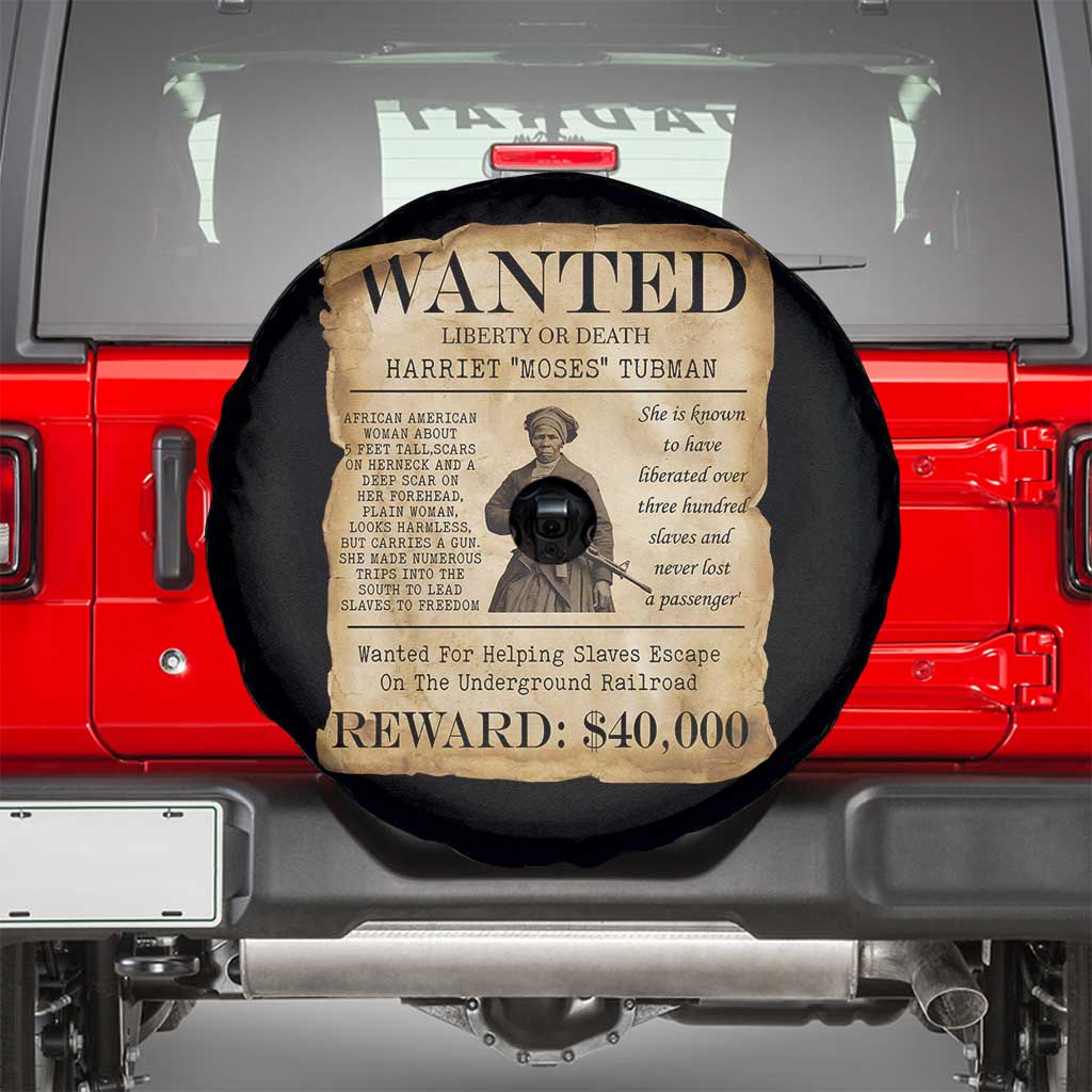 Harriet Tubman Wanted Reward Poster Spare Tire Cover Liberty Or Death TS12 Black Print Your Wear
