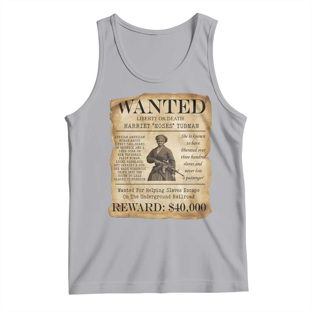 Harriet Tubman Wanted Reward Poster Tank Top Liberty Or Death TS12 Athletic Heather Print Your Wear