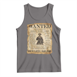 Harriet Tubman Wanted Reward Poster Tank Top Liberty Or Death TS12 Deep Heather Print Your Wear